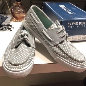 Sperry Biscayne Grey/Polka Dots Women Size 10